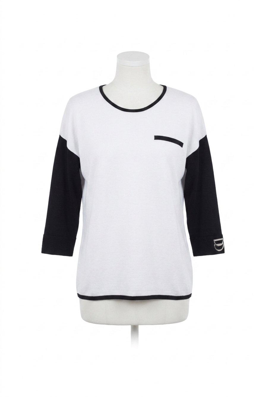 NEW ANGEL 2-tone sweater in white/black